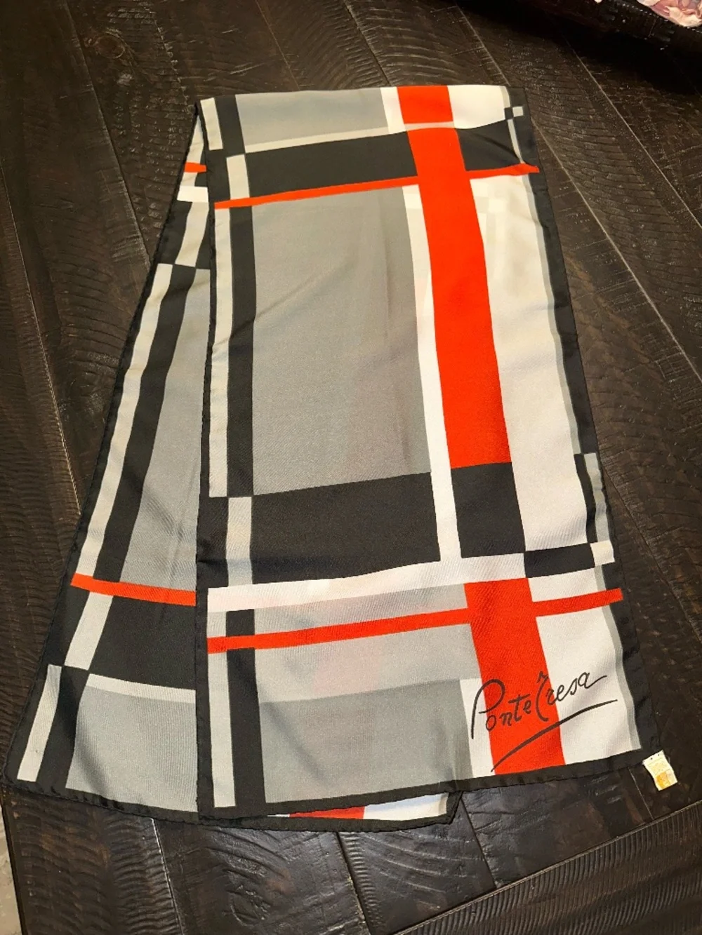 Vintage Ponte Cresa Geómetric Scarf